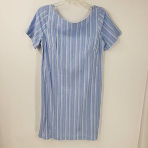 Anthropologie Blue and White Striped Mini Dress